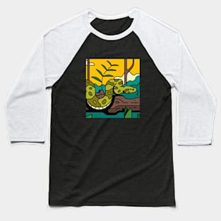 Boa constrictor slithers along branch Baseball T-Shirt